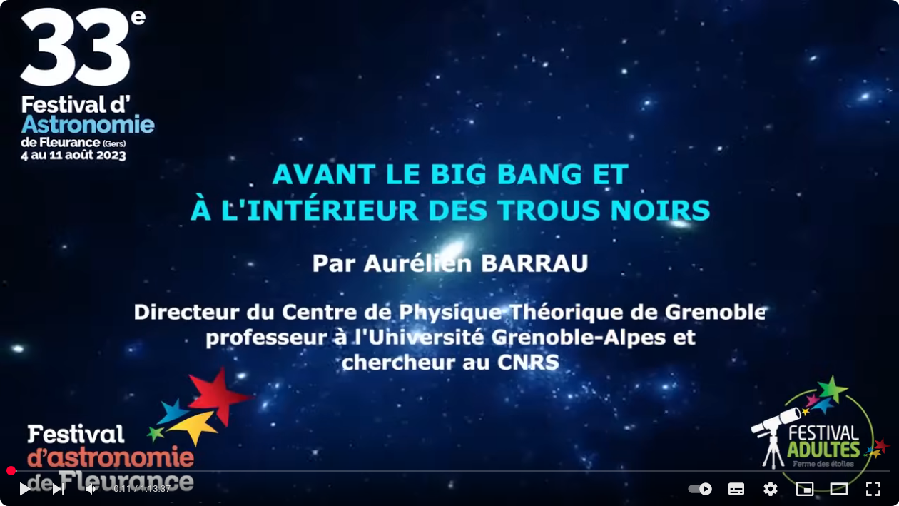 Avant le big bang et l'intérieur des trous noirs Aurélien Barrau — free download